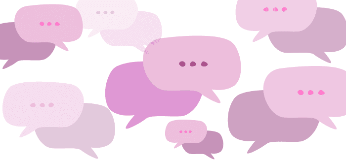 graphic of pink speech bubbles