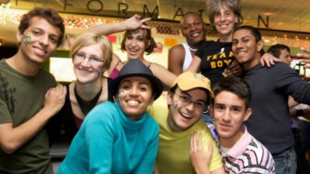 A group photo from a previous Bowlathon.